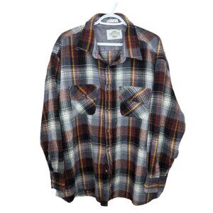 Vintage Northwest Territory Plaid Flannel Button Down Top Mens 3XL